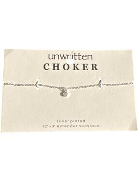 Unwritten Silver-Plated Choker Necklace With Crystal Charm 12-Inch Chain + 3-Inc